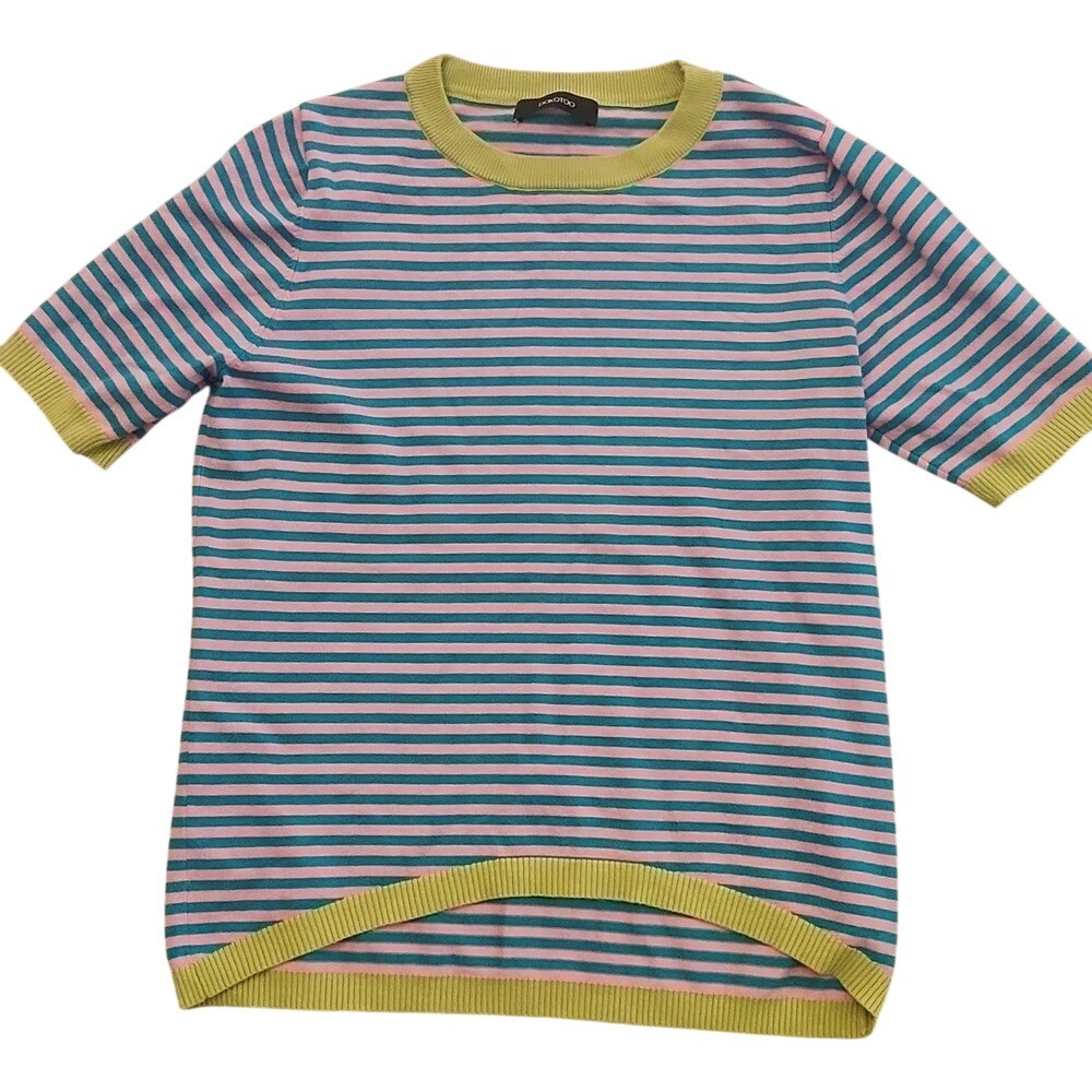 Boho Bold Striped Free Artsy Kidcore Color Pink Small Knit Whimsy Garden Mixed